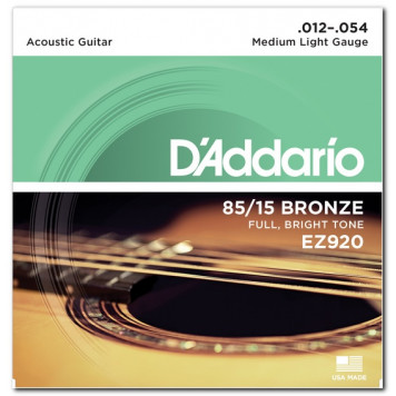 Струны для акустической гитары D'ADDARIO EZ920