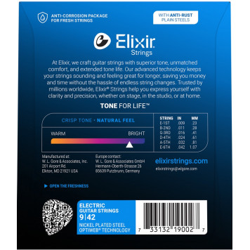 Струны для электрогитары ELIXIR 19002-1
