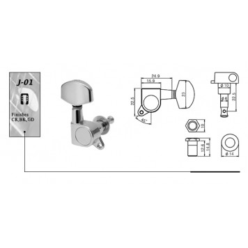 Механизм колковый SOLID J-01-CR L