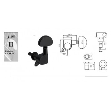 Механизм колковый SOLID J-03-BK R