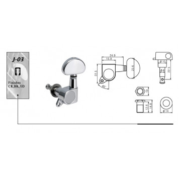 Механизм колковый SOLID J-03-CR R