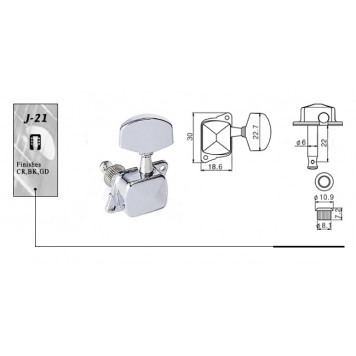 Механизм колковый SOLID J-21-CR R