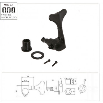 Механизм колковый SOLID MHB 02-BK R