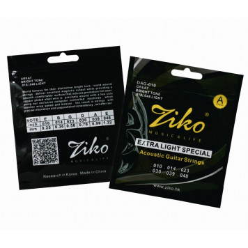 Струны для акустической гитары ZIKO DAG-010